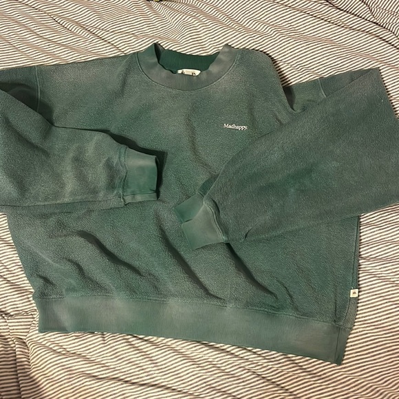 Madhappy Tops - Madhappy slightly cropped forest green crewneck